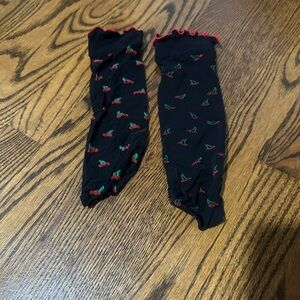 Cherry sheer socks with frills